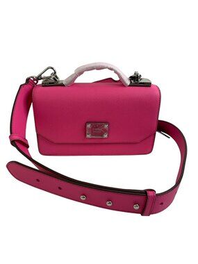 DKNY Perla Small Top Handle Bag Bright Pink X-body MSRP $178 NWT Barbiecore